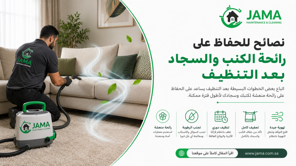 نصائح للحفاظ على رائحة الكنب والسجاد بعد التنظيف