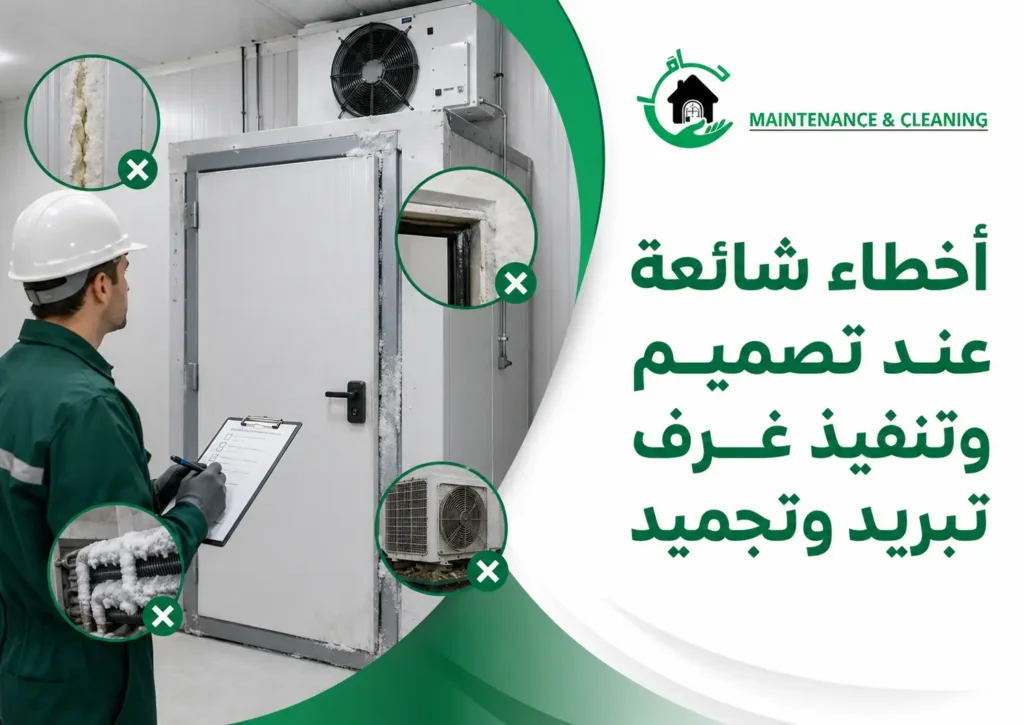 أخطاء شائعة عند تصميم وتنفيذ غرف تبريد وتجميد أخطاء شائعة عند تصميم وتنفيذ غرف تبريد وتجميد