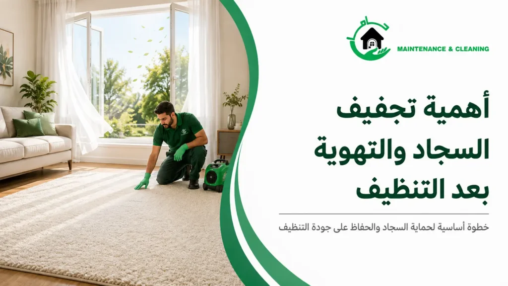 أهمية تجفيف السجاد والتهوية بعد التنظيف