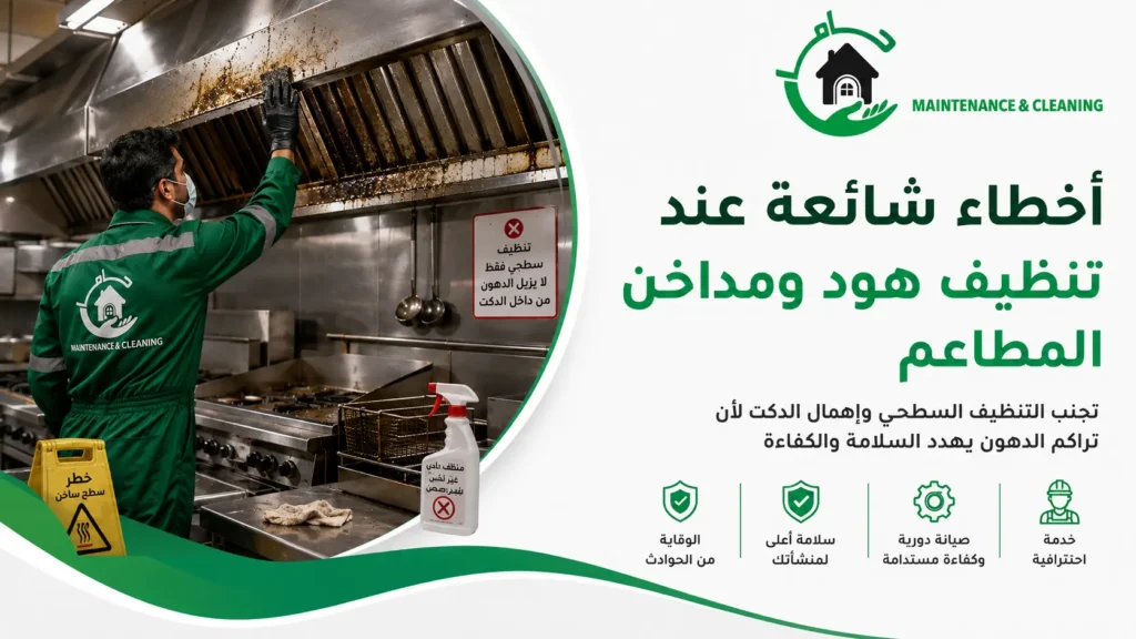 أخطاء شائعة عند تنظيف هود ومداخن المطاعم أخطاء شائعة عند تنظيف هود ومداخن المطاعم