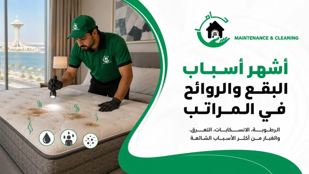 أشهر أسباب البقع والروائح في المراتب