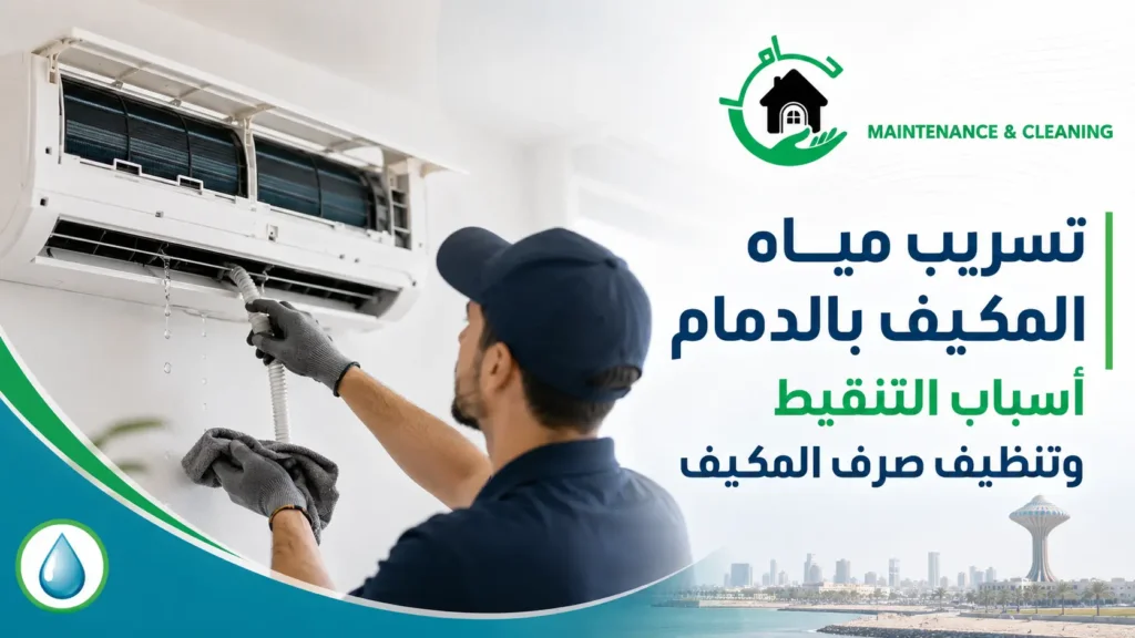 تسريب مياه المكيف بالدمام | أسباب التنقيط وتنظيف صرف المكيف