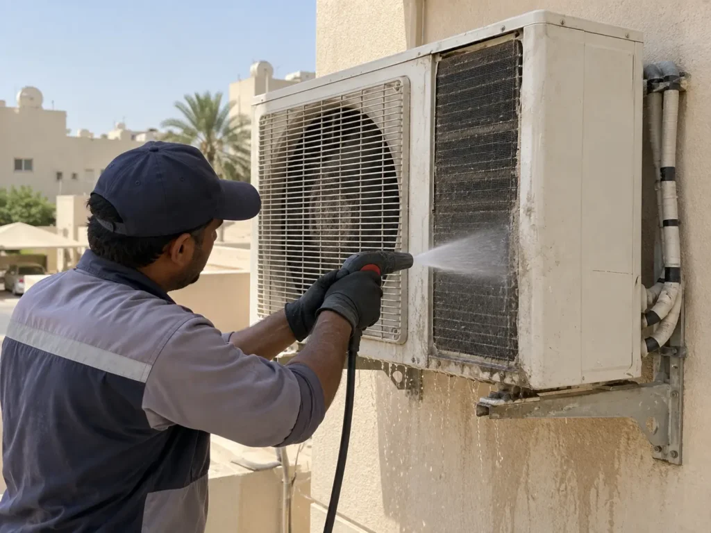 تنظيف الوحدة الخارجية