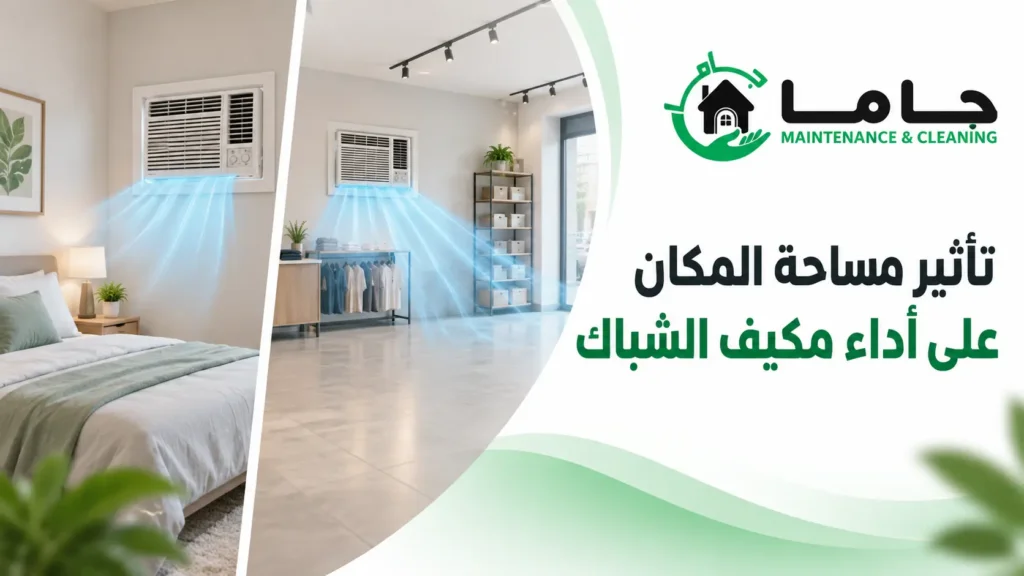تأثير مساحة المكان على أداء مكيف الشباك تأثير مساحة المكان على أداء مكيف الشباك